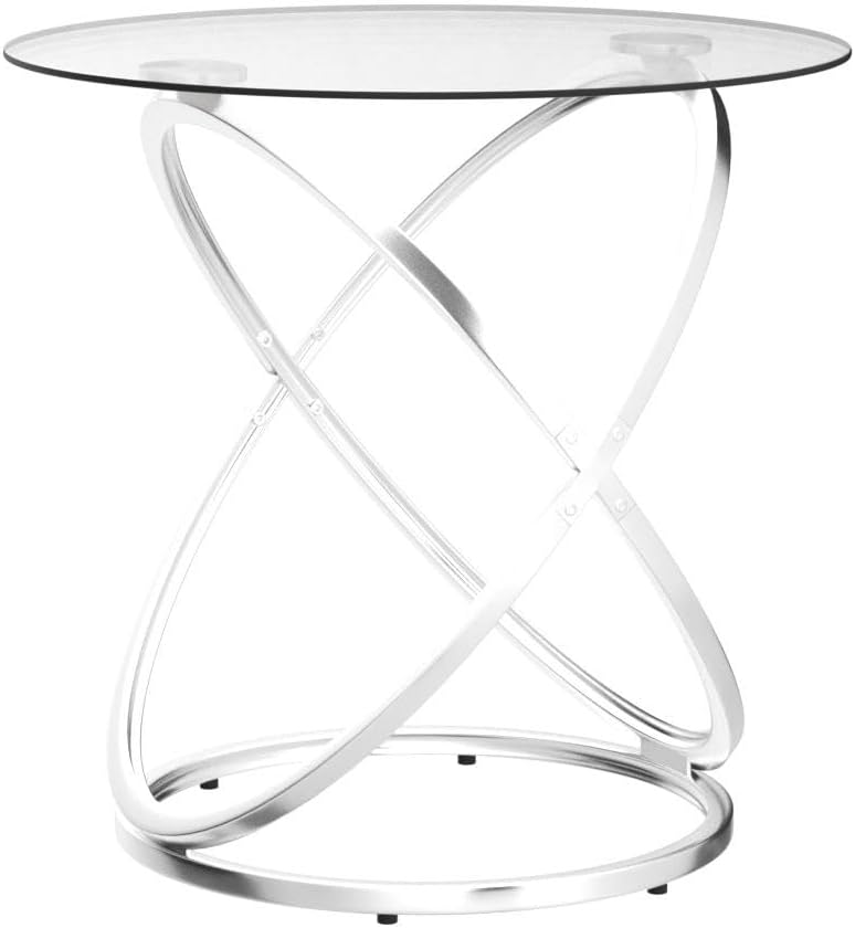 Chrome Round Glass End Table