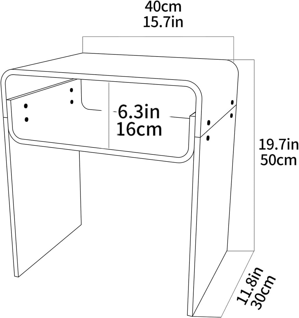 Clear 2‑Tier Acrylic End Table