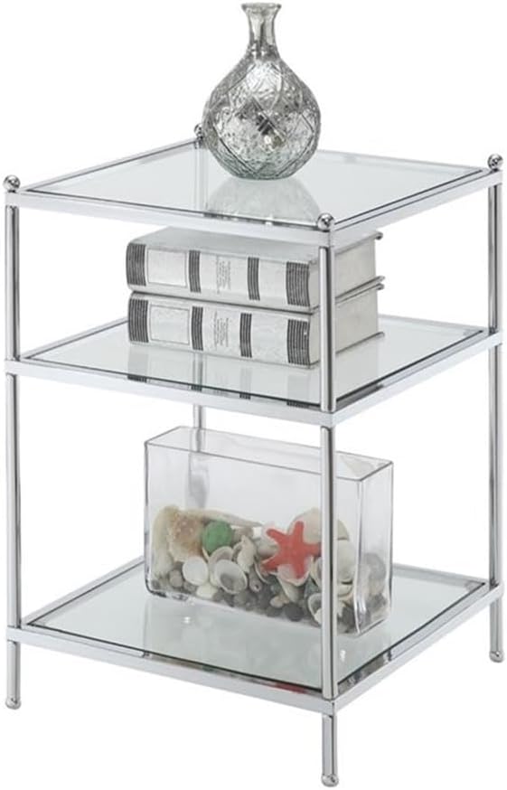 Royal Crest Chrome Glass End Table