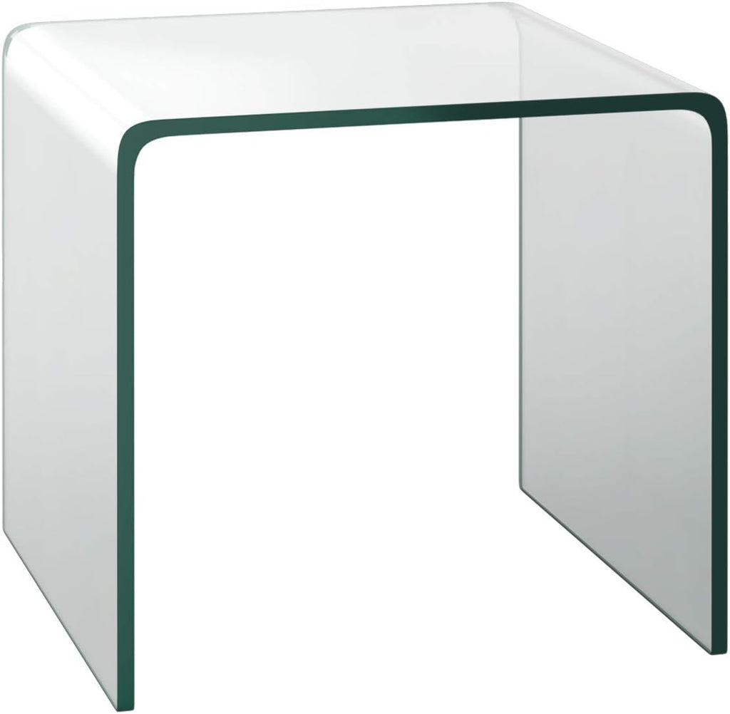Clear Waterfall Glass End Table