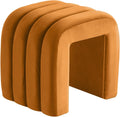 Orange Arch Velvet Ottoman Stool