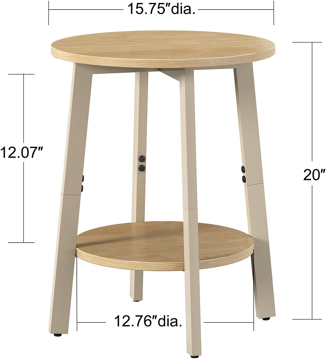 2‑Pack Natural 2‑Tier Round Side Tables