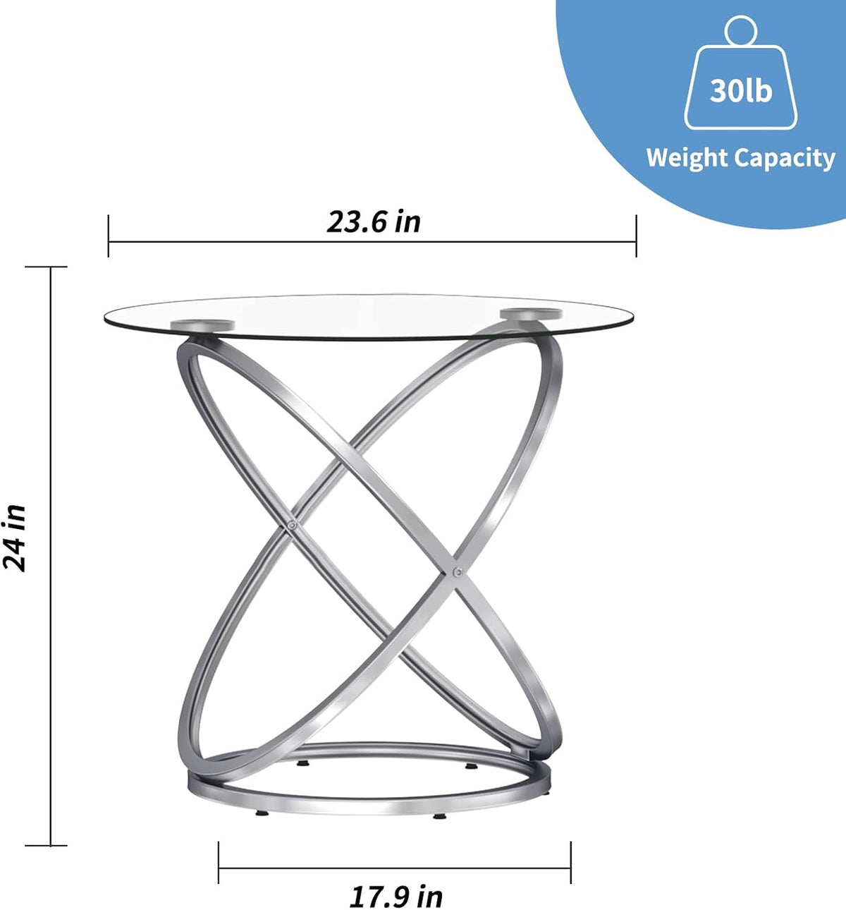 Chrome Round Glass End Table
