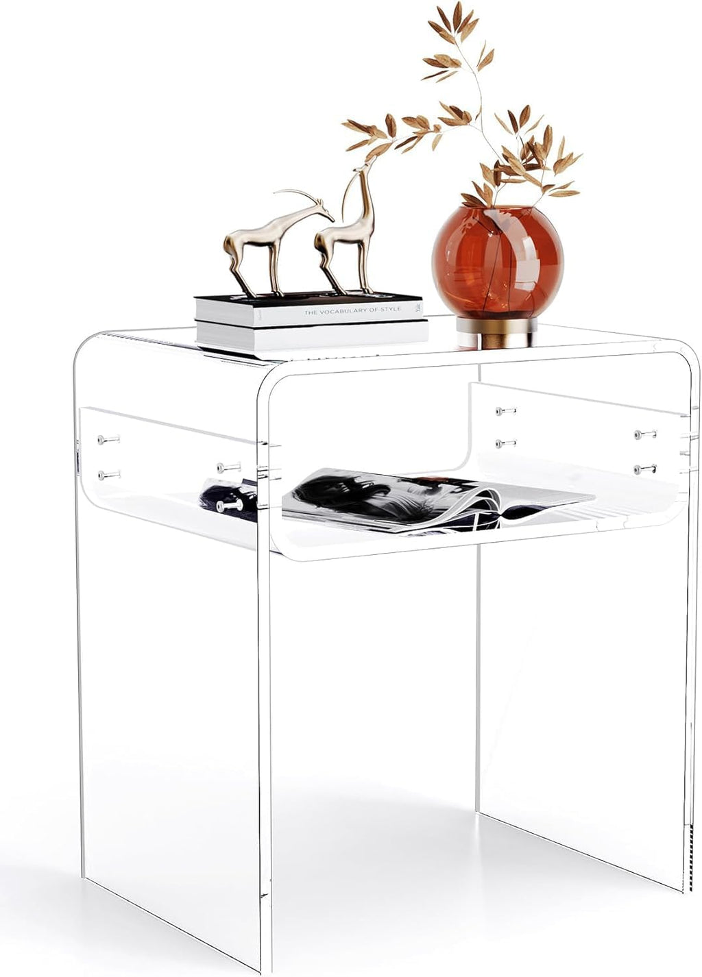 Clear 2‑Tier Acrylic End Table