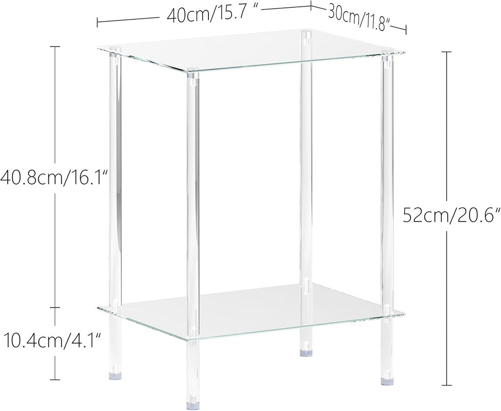 2‑Pack Clear Acrylic 2‑Tier Side Tables