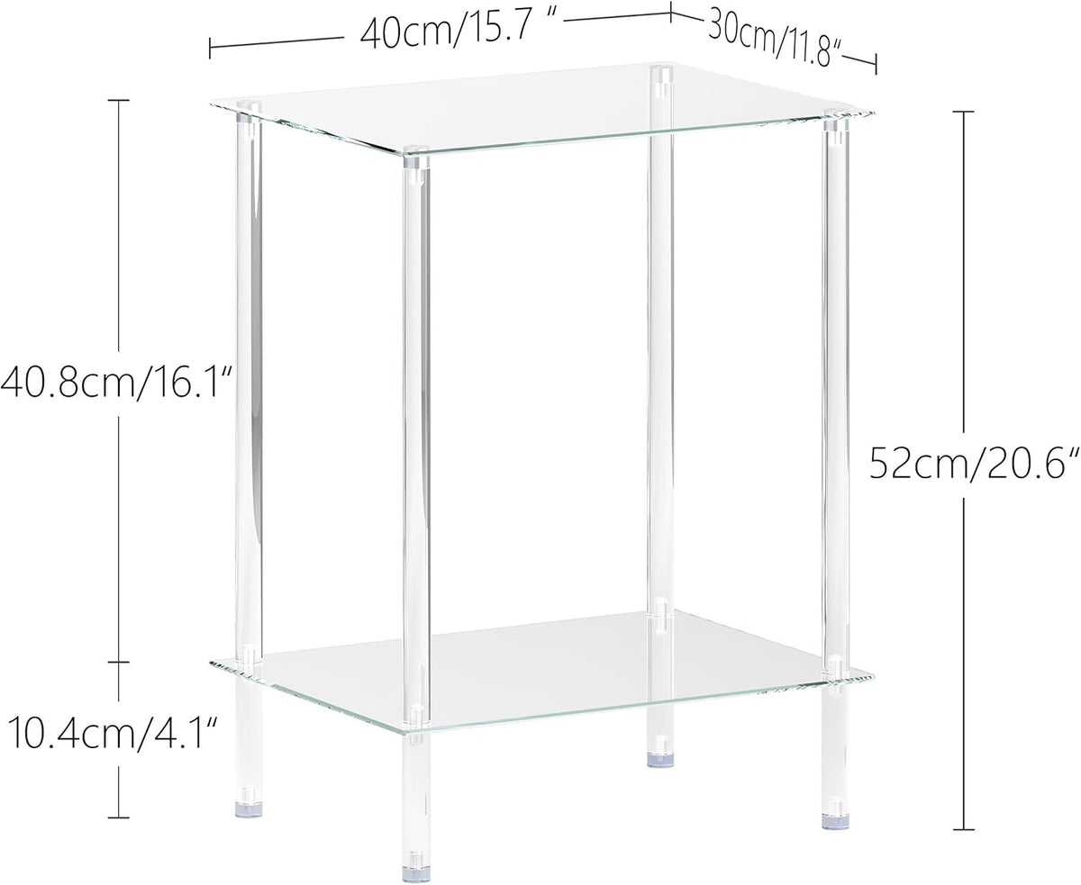 2‑Pack Clear Acrylic 2‑Tier Side Tables