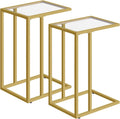 2‑Pack Glass C‑Shaped Side Tables
