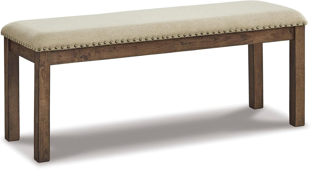 Beige Wood Dining Bench