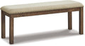 Beige Wood Dining Bench