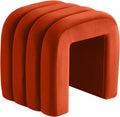 Rust Arch Velvet Vanity Ottoman Stool