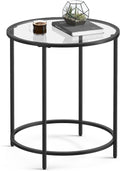 Black Glass Round Side Table