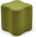 Flower‑Shaped Velvet Vanity Ottoman With Wooden Frame