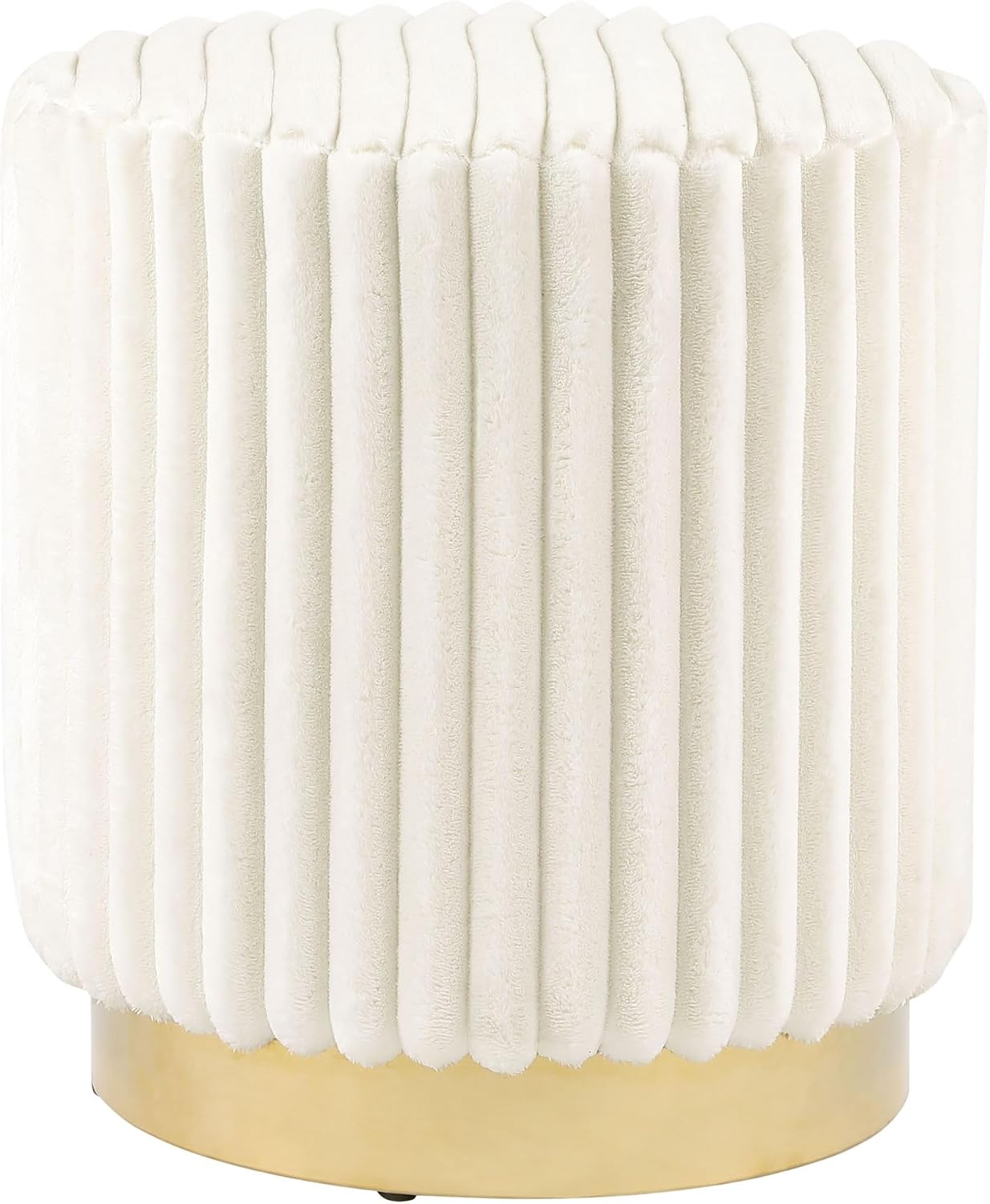 Of America Vail Beige Channel Tufted Vanity Stool
