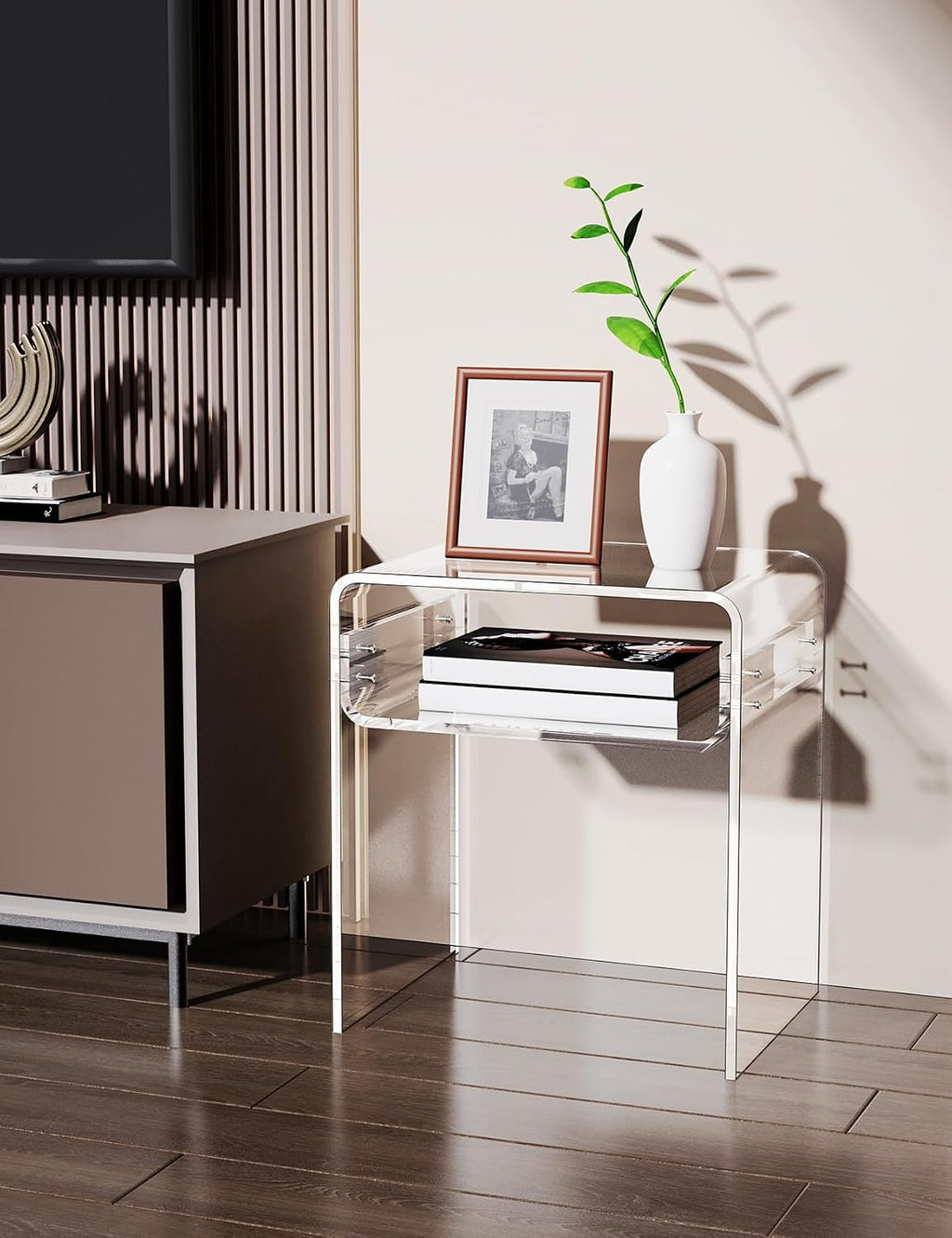 Clear 2‑Tier Acrylic End Table