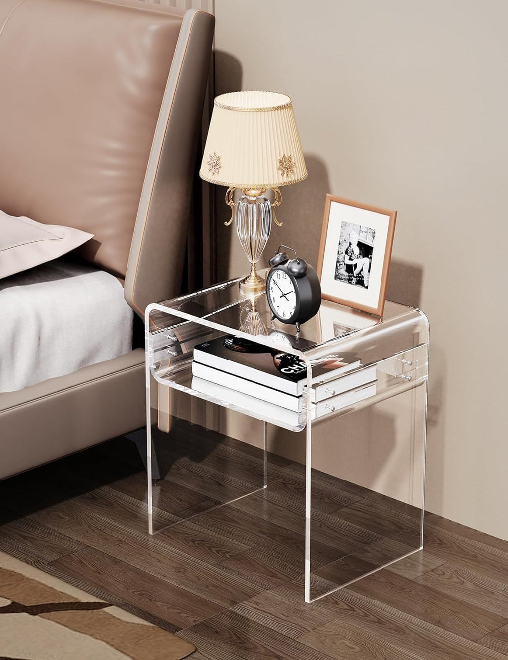 Clear 2‑Tier Acrylic End Table