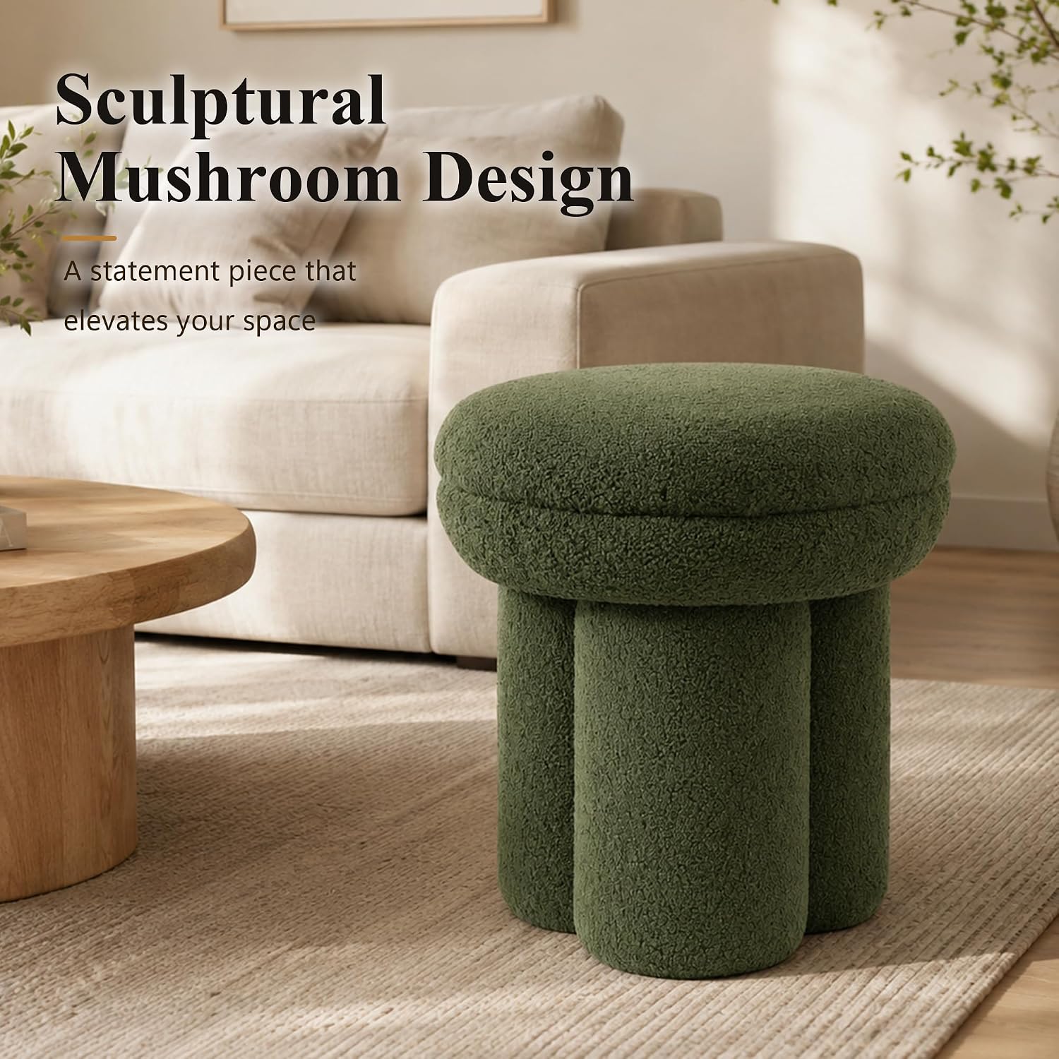 Teddy Ottoman Stool Green