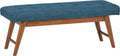 Blue Button Tufted Bench