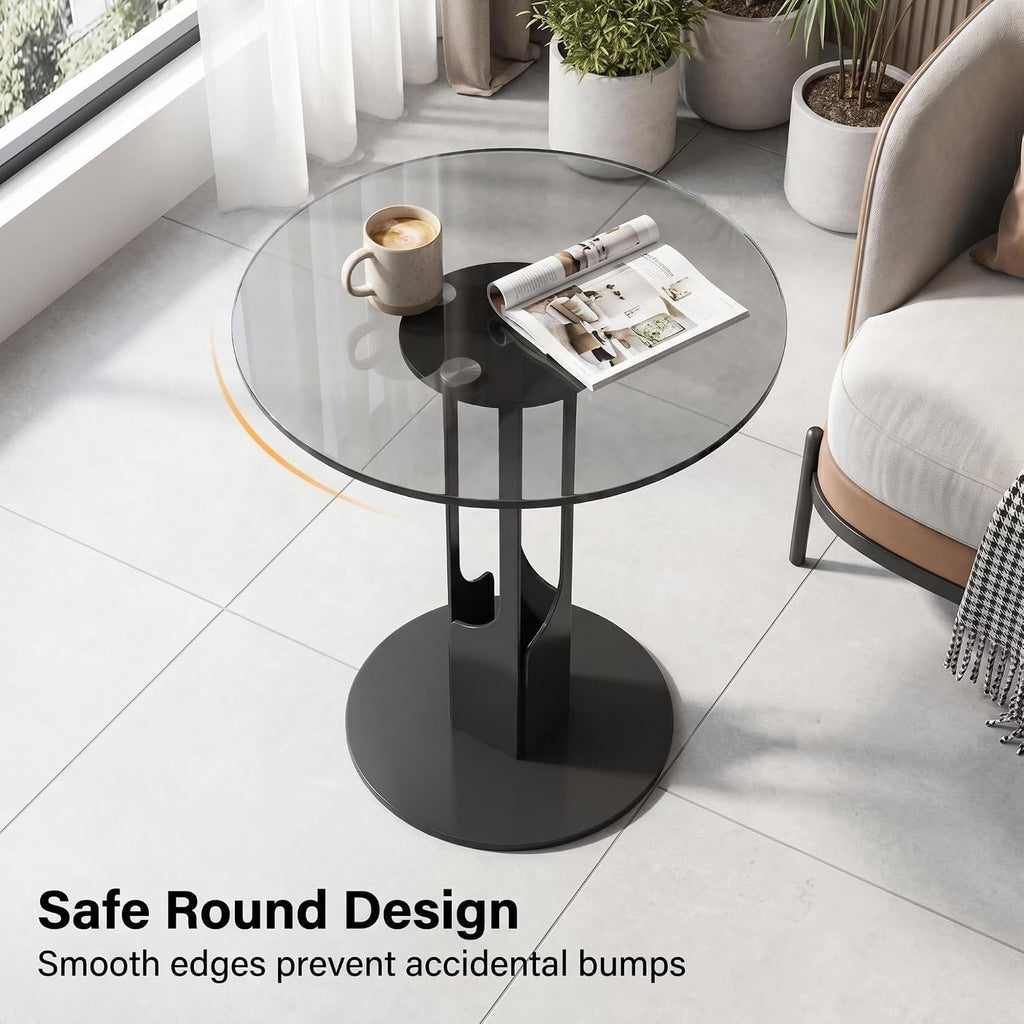 Modern Round Glass Side Table