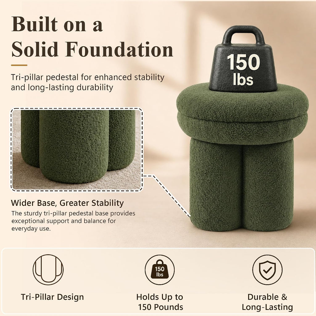 Teddy Ottoman Stool Green